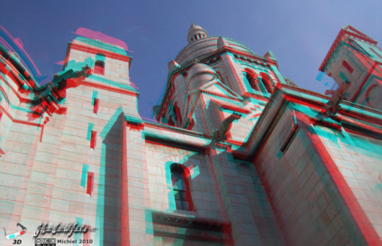 Sacre Coeur 3D Sacre Coeur, Montmartre, Paris, France, Paris 2010,travel, photography,favorites,anaglyph 3D