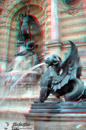 Saint Michel statue 3D Saint Michel statue, Paris, France, Paris 2010,travel, photography,favorites,anaglyph 3D