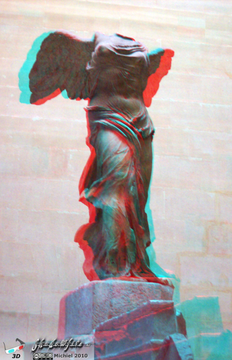 Victory of Samothrace 3D Victory of Samothrace, Louvre, Paris, France, Paris 2010,travel, photography,favorites,anaglyph 3D