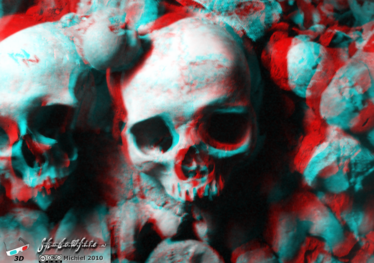 Catacombes 3D Catacombes, Paris, France, Paris 2010,travel, photography,favorites,anaglyph 3D