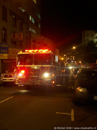 Fire trucks, Chinatown, San Francisco, California, United States 2008,travel, photography