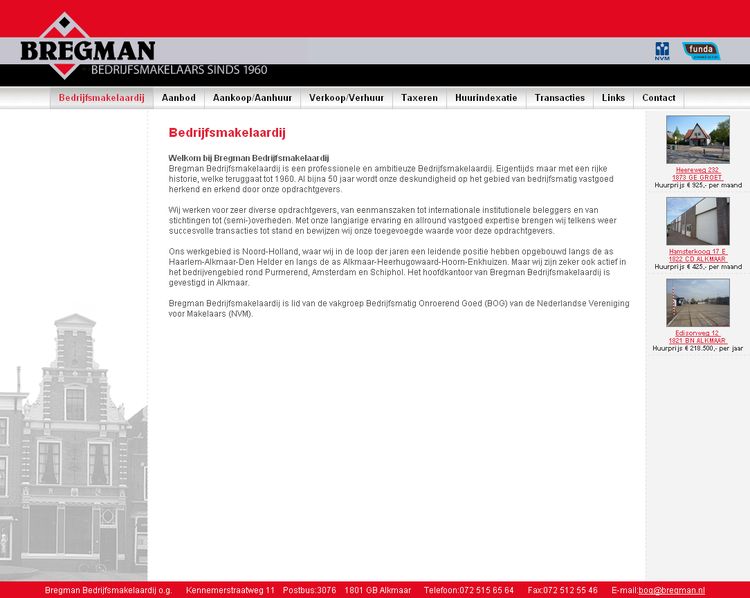 NVM wonen website RW work, websites, portfolio, xml, html, css, coldfusion, bmw