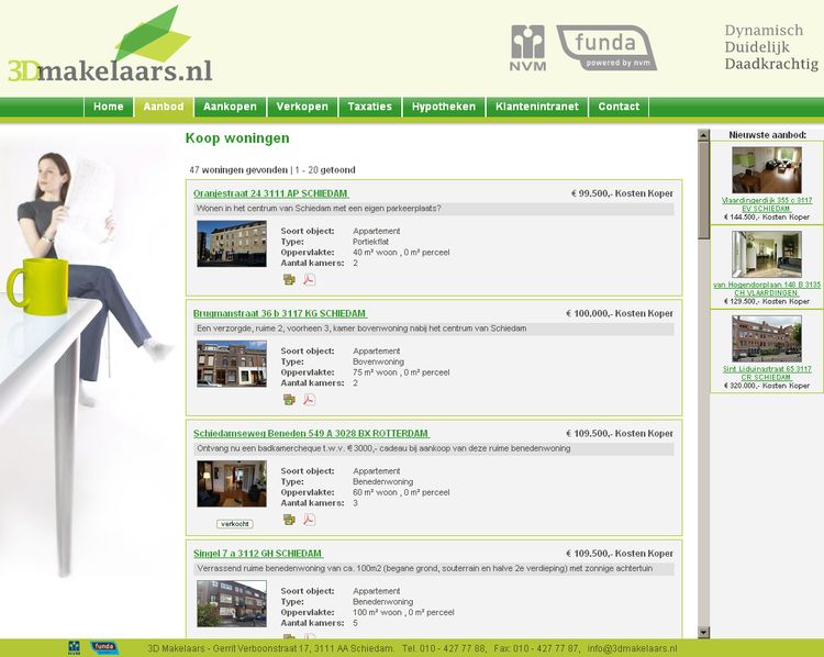 NVM wonen website RW work, websites, portfolio, xml, html, css, coldfusion, bmw