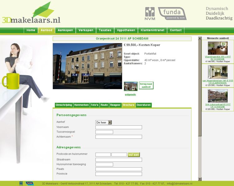 NVM wonen website RW work, websites, portfolio, xml, html, css, coldfusion, bmw