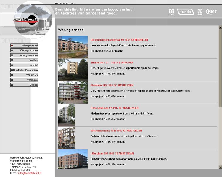 NVM wonen website RW work, websites, portfolio, xml, html, css, coldfusion, bmw