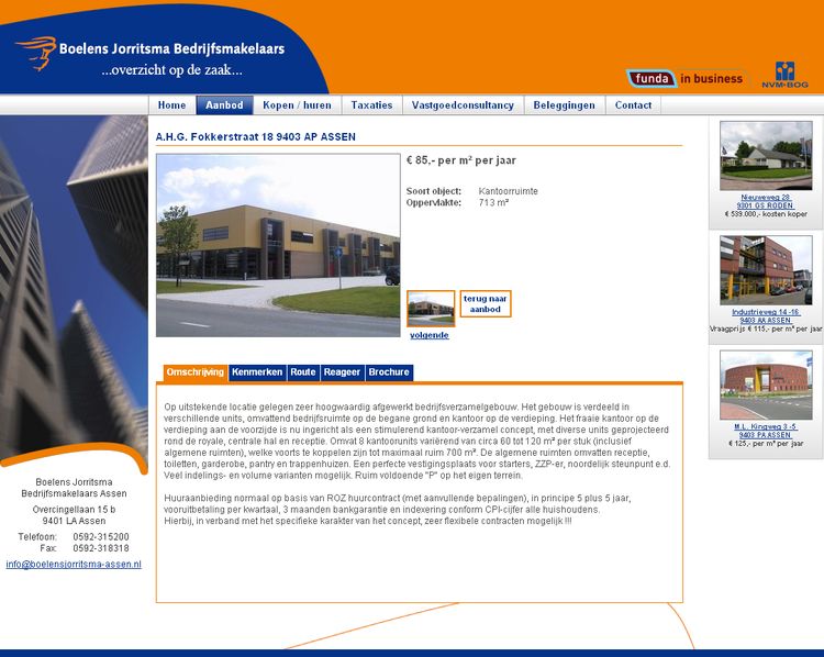 NVM wonen website RW work, websites, portfolio, xml, html, css, coldfusion, bmw