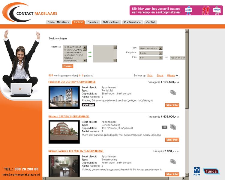 NVM wonen website RW work, websites, portfolio, xml, html, css, coldfusion, bmw