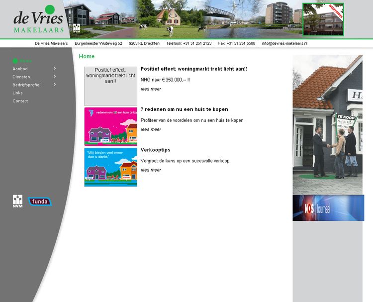 NVM wonen website RW work, websites, portfolio, xml, html, css, coldfusion, bmw