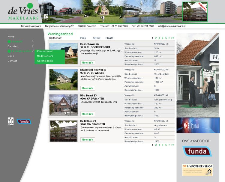 NVM wonen website RW work, websites, portfolio, xml, html, css, coldfusion, bmw