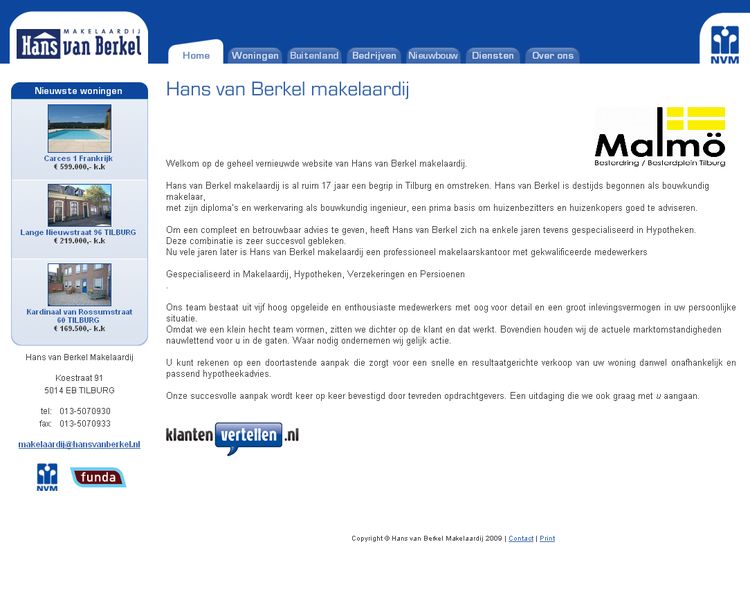 NVM wonen website (NVM) RW work, websites, portfolio, xml, html, css, coldfusion, bmw, NVM stijl