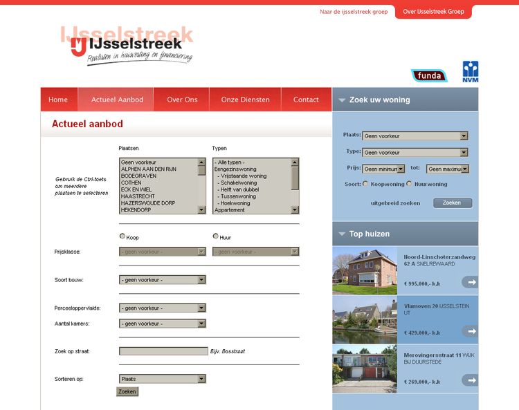 NVM wonen website RW work, websites, portfolio, xml, html, css, coldfusion, bmw