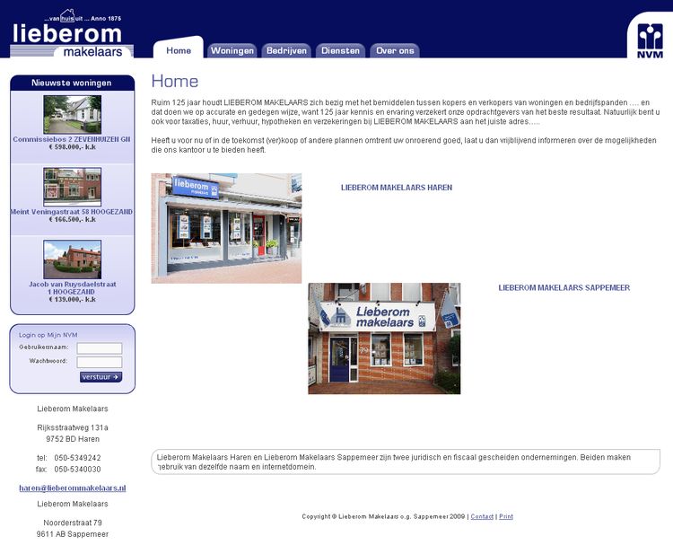 NVM wonen website (NVM) RW work, websites, portfolio, xml, html, css, coldfusion, bmw, NVM stijl