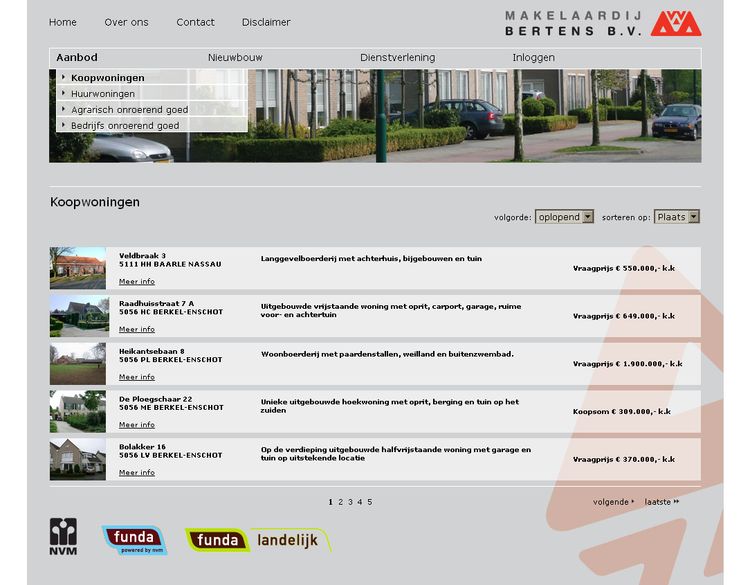 NVM wonen website RW work, websites, portfolio, xml, html, css, coldfusion, bmw