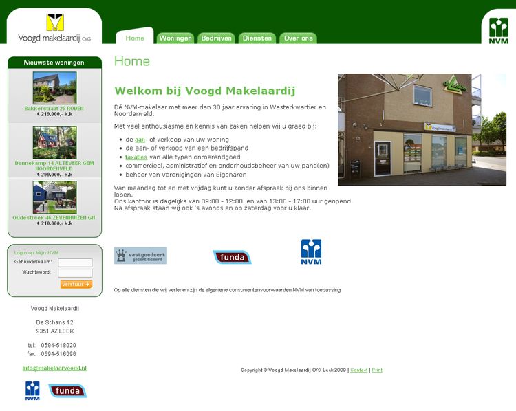 NVM wonen website (NVM) RW work, websites, portfolio, xml, html, css, coldfusion, bmw, NVM stijl