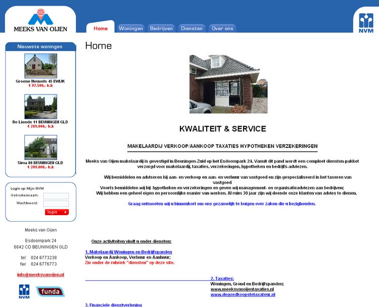 NVM wonen website (NVM) RW work, websites, portfolio, xml, html, css, coldfusion, bmw, NVM stijl