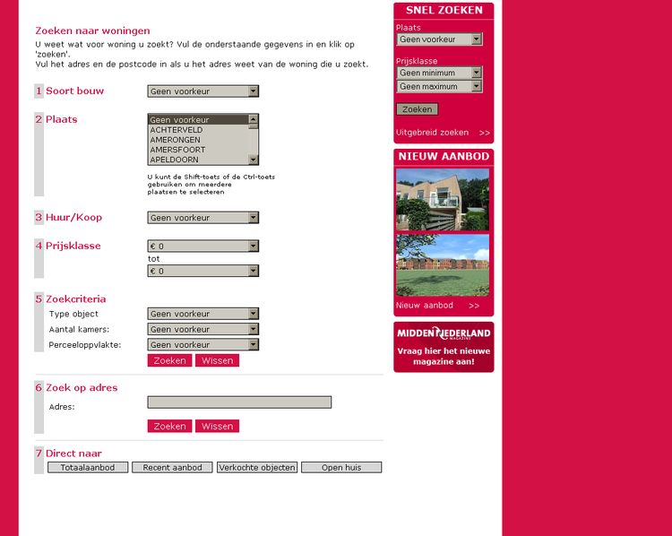 NVM wonen website RW work, websites, portfolio, html, css, coldfusion