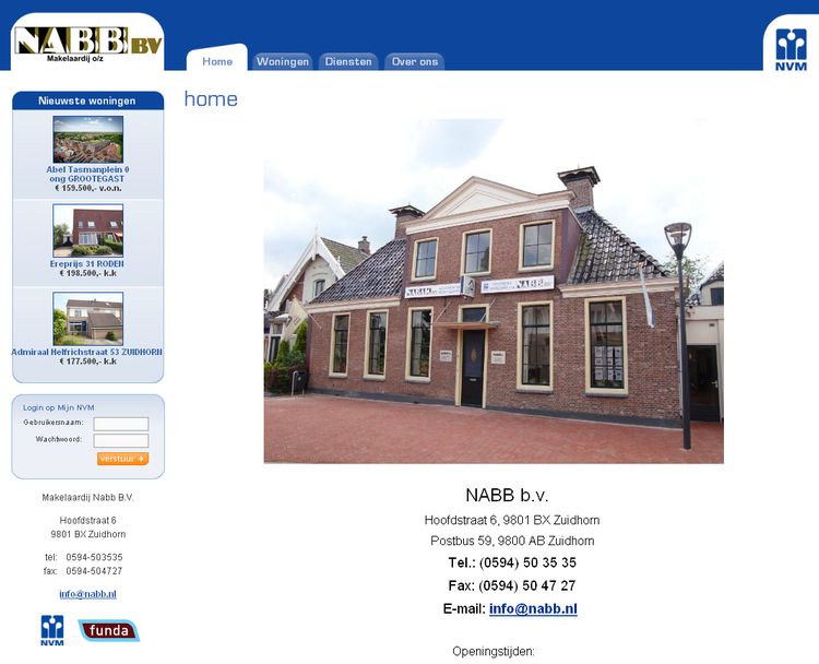 NVM wonen website (NVM) RW work, websites, portfolio, xml, html, css, coldfusion, bmw, NVM stijl