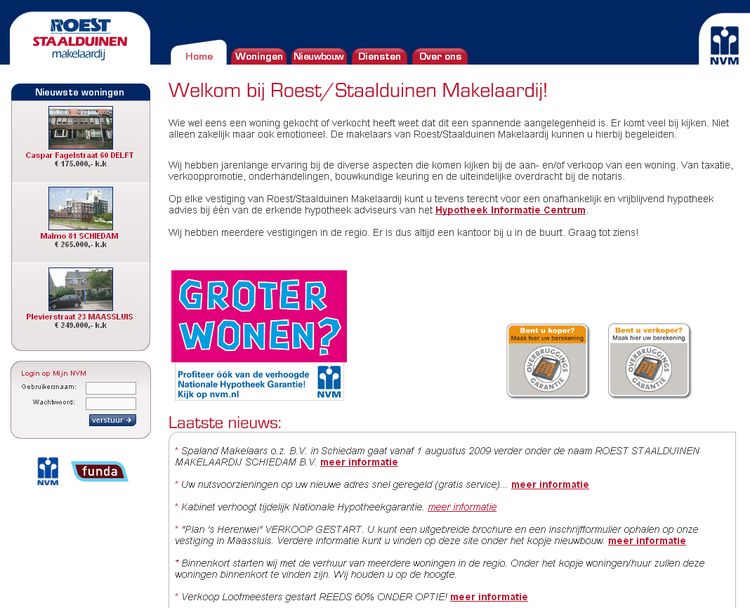 NVM wonen website (NVM) RW work, websites, portfolio, xml, html, css, coldfusion, bmw, NVM stijl