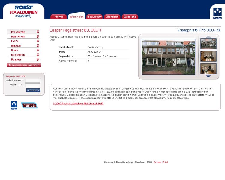 NVM wonen website (NVM) RW work, websites, portfolio, xml, html, css, coldfusion, bmw, NVM stijl