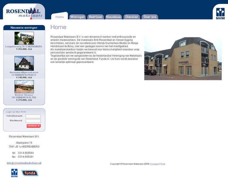 NVM wonen website (NVM) RW work, websites, portfolio, xml, html, css, coldfusion, bmw, NVM stijl