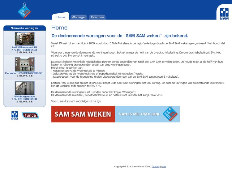 NVM wonen website (NVM) RW work, websites, portfolio, xml, html, css, coldfusion, bmw, NVM stijl