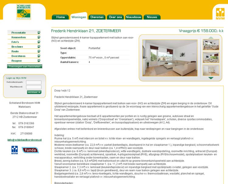 NVM wonen website (NVM) RW work, websites, portfolio, xml, html, css, coldfusion, bmw, NVM stijl