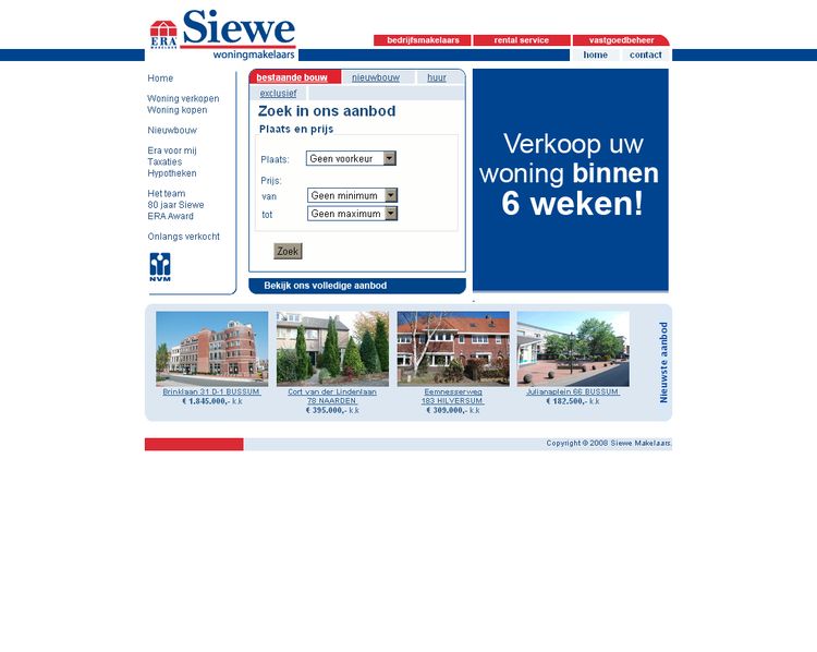 NVM wonen website RW work, websites, portfolio, xml, html, css, coldfusion, bmw