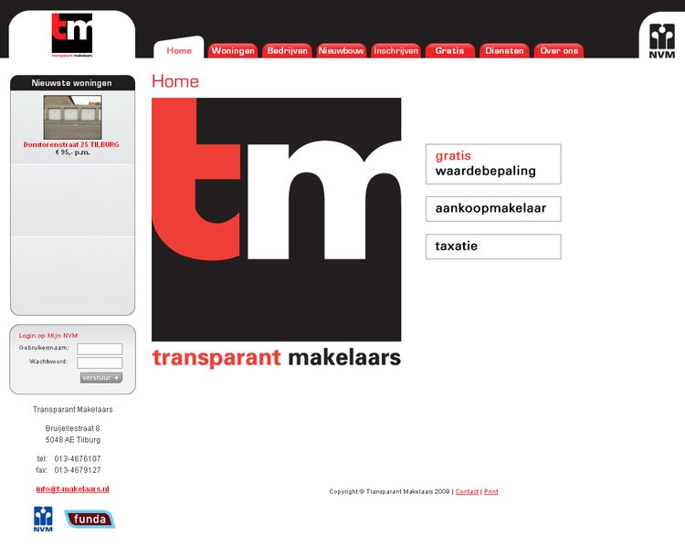 NVM wonen website (NVM) RW work, websites, portfolio, xml, html, css, coldfusion, bmw, NVM stijl