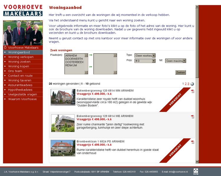 NVM wonen website RW work, websites, portfolio, xml, html, css, coldfusion, bmw