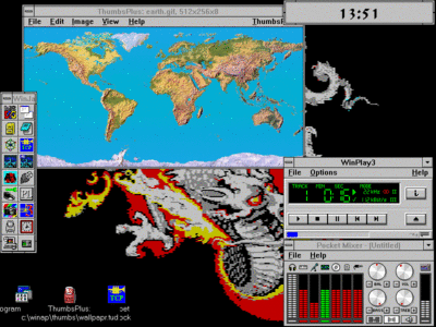 Windows 3.1 desktop screenshots,desktops