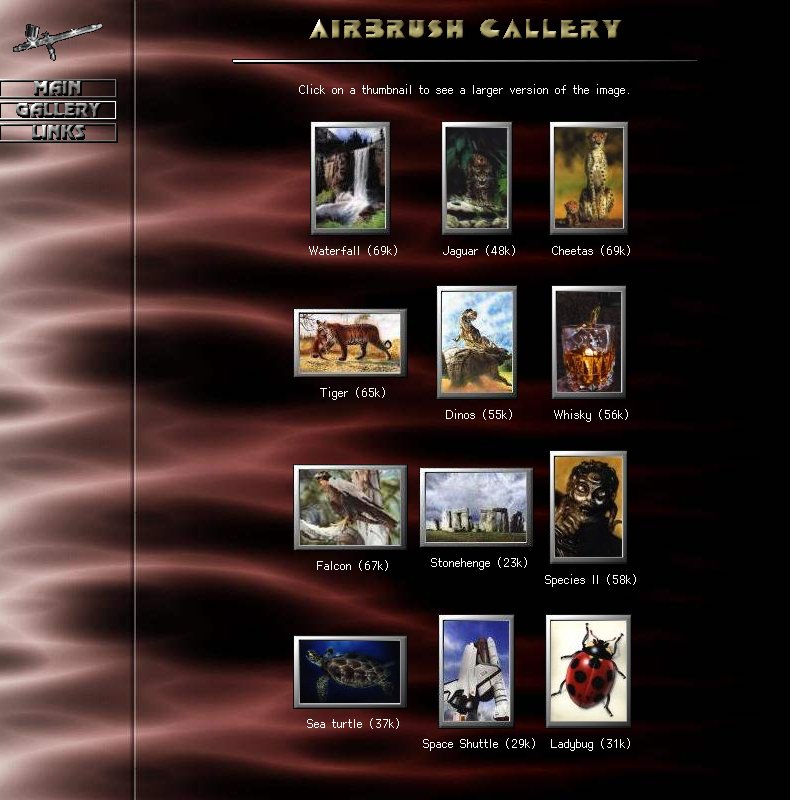 Shadowfire Airbrush Gallery websites, Shadowfire, html